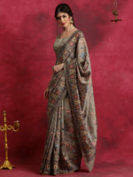 Saree Mall Women's Cotton Blend Camel Brown Printed Designer Saree With Blouse Piece-HIBRO105D