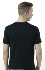 Huetrap Black Mens Short Sleeve Graphic Printed Tshirt-HT17MKGRABLK00805