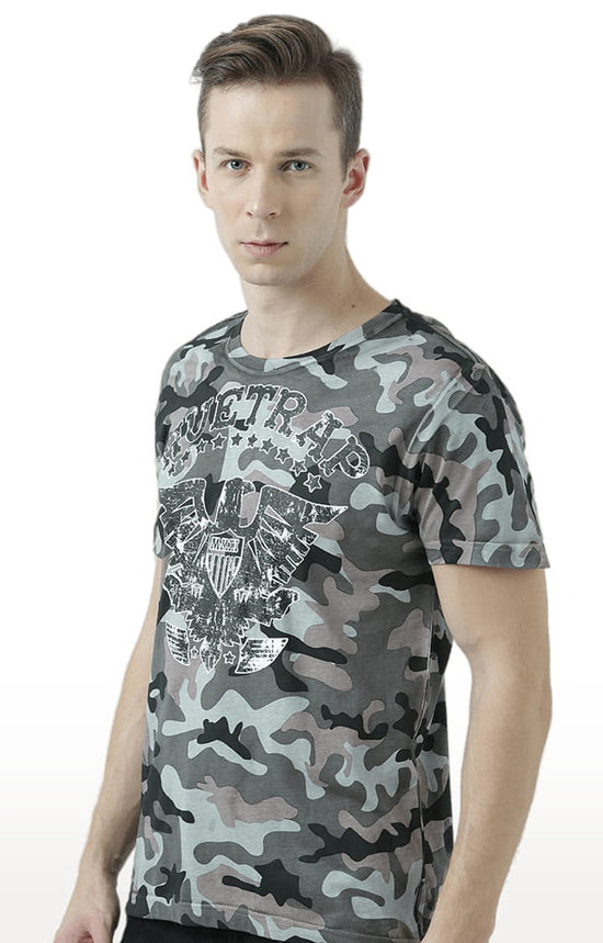 Huetrap White Mens Short Sleeve Graphic Printed Tshirt-HT17MKGRAWHT00915