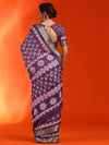 Saree Mall Women's Cotton  Violet Printed Designer Saree With Blouse Piece-HOLAND07B