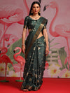 Saree Mall Women's  Blend Teal Green Printed Designer Saree With Blouse Piece-HOLAND101A