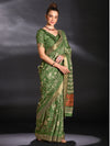 Saree Mall Women's  Blend Light Green Printed Designer Saree With Blouse Piece-HOLAND27B