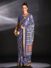 Saree Mall Women's  Blend Purple Printed Designer Saree With Blouse Piece-HOLAND27D