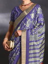 Saree Mall Women's  Blend Purple Printed Designer Saree With Blouse Piece-HOLAND27D