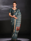 Saree Mall Women's  Blend Teal Blue Printed Designer Saree With Blouse Piece-HOLAND27H