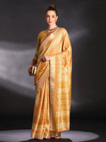 Saree Mall Women's  Blend Yellow Printed Designer Saree With Blouse Piece-HOLAND30B