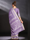 Saree Mall Women's  Blend Lavendar Printed Designer Saree With Blouse Piece-HOLAND30E