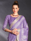 Saree Mall Women's  Blend Lavendar Printed Designer Saree With Blouse Piece-HOLAND30E