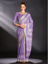 Saree Mall Women's  Blend Lavendar Printed Designer Saree With Blouse Piece-HOLAND30E