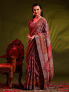 Saree Mall Women's  Blend Mauve Printed Designer Saree With Blouse Piece-HOLAND401D