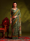 Saree Mall Women's  Blend Olive Printed Designer Saree With Blouse Piece-HOLAND401G