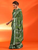 Saree Mall Women's Cotton  Green Printed Designer Saree With Blouse Piece-HOLAND41A