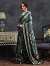 Saree Mall Women's  Blend Sea Green Printed Designer Saree With Blouse Piece-HOLAND45H