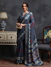 Saree Mall Women's  Blend Blue Printed Designer Saree With Blouse Piece-HOLAND53C