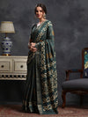 Saree Mall Women's  Blend Teal Green Printed Designer Saree With Blouse Piece-HOLAND53D