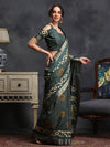 Saree Mall Women's  Blend Teal Green Printed Designer Saree With Blouse Piece-HOLAND53D