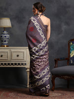 Saree Mall Women's  Blend Violet Printed Designer Saree With Blouse Piece-HOLAND53E