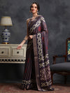 Saree Mall Women's  Blend Violet Printed Designer Saree With Blouse Piece-HOLAND53E