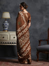 Saree Mall Women's  Blend Brown Printed Designer Saree With Blouse Piece-HOLAND53F