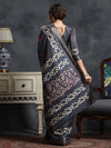 Saree Mall Women's  Blend Grey Printed Designer Saree With Blouse Piece-HOLAND53G