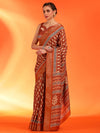 Saree Mall Women's  Blend Orange Printed Designer Saree With Blouse Piece-HOLAND55A