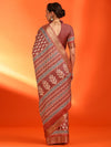 Saree Mall Women's  Blend Rust Printed Designer Saree With Blouse Piece-HOLAND55B