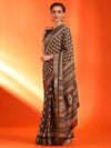 Saree Mall Women's  Blend Brown Printed Designer Saree With Blouse Piece-HOLAND55C