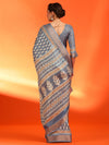 Saree Mall Women's  Blend Grey Printed Designer Saree With Blouse Piece-HOLAND55D