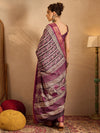 Saree Mall Women's  Blend Mauve Printed Designer Saree With Blouse Piece-HOLAND73C