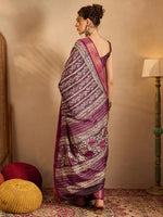 Saree Mall Women's  Blend Mauve Printed Designer Saree With Blouse Piece-HOLAND73C