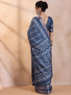 Saree Mall Women's  Blend Navy Blue Printed Designer Saree With Blouse Piece-HOLAND74A