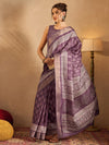 Saree Mall Women's  Blend Mauve Printed Designer Saree With Blouse Piece-HOLAND75C