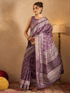 Saree Mall Women's  Blend Mauve Printed Designer Saree With Blouse Piece-HOLAND75C