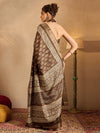 Saree Mall Women's  Blend Brown Printed Designer Saree With Blouse Piece-HOLAND75D