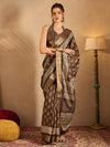 Saree Mall Women's  Blend Brown Printed Designer Saree With Blouse Piece-HOLAND75D