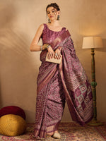 Saree Mall Women's  Blend Magenta Printed Designer Saree With Blouse Piece-HOLAND76A