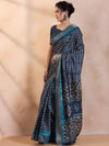 Saree Mall Women's  Blend Navy Blue Printed Designer Saree With Blouse Piece-HOLAND78A