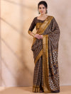 Saree Mall Women's  Blend Brown Printed Designer Saree With Blouse Piece-HOLAND78D