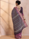 Saree Mall Women's  Blend Purple Printed Designer Saree With Blouse Piece-HOLAND80A