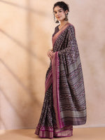 Saree Mall Women's  Blend Purple Printed Designer Saree With Blouse Piece-HOLAND80A