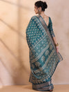 Saree Mall Women's  Blend Teal Blue Printed Designer Saree With Blouse Piece-HOLAND81A