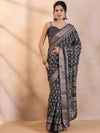 Saree Mall Women's  Blend Black Printed Designer Saree With Blouse Piece-HOLAND81D