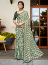 Saree Mall Women's Chiffon Light Green Printed Designer Saree With Blouse Piece-HRITIMA40086