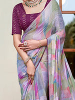 Saree Mall Women's Chiffon Multicolored Printed Designer Saree With Blouse Piece-HRITIMA40087