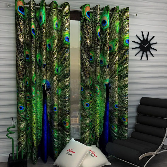 Home Sizzler 2 Piece Digital Print Polyester Door Curtans - 7 feet