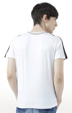 Huetrap White Mens Short Sleeve Graphic Printed Tshirt-HT17MKGRAWHT00877