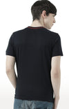 Huetrap Black Mens Short Sleeve Graphic Printed Tshirt-HT17MKGRABLK00786