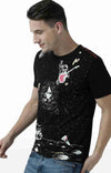 Huetrap Black Mens Short Sleeve Graphic Printed Tshirt-HT17MKGRABLK00855