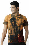 Huetrap Orange Mens Short Sleeve Graphic Printed Tshirt-HT15MKGRABZO00037