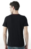 Huetrap Black Mens Short Sleeve Graphic Printed Tshirt-HT17MKGRABLK00790